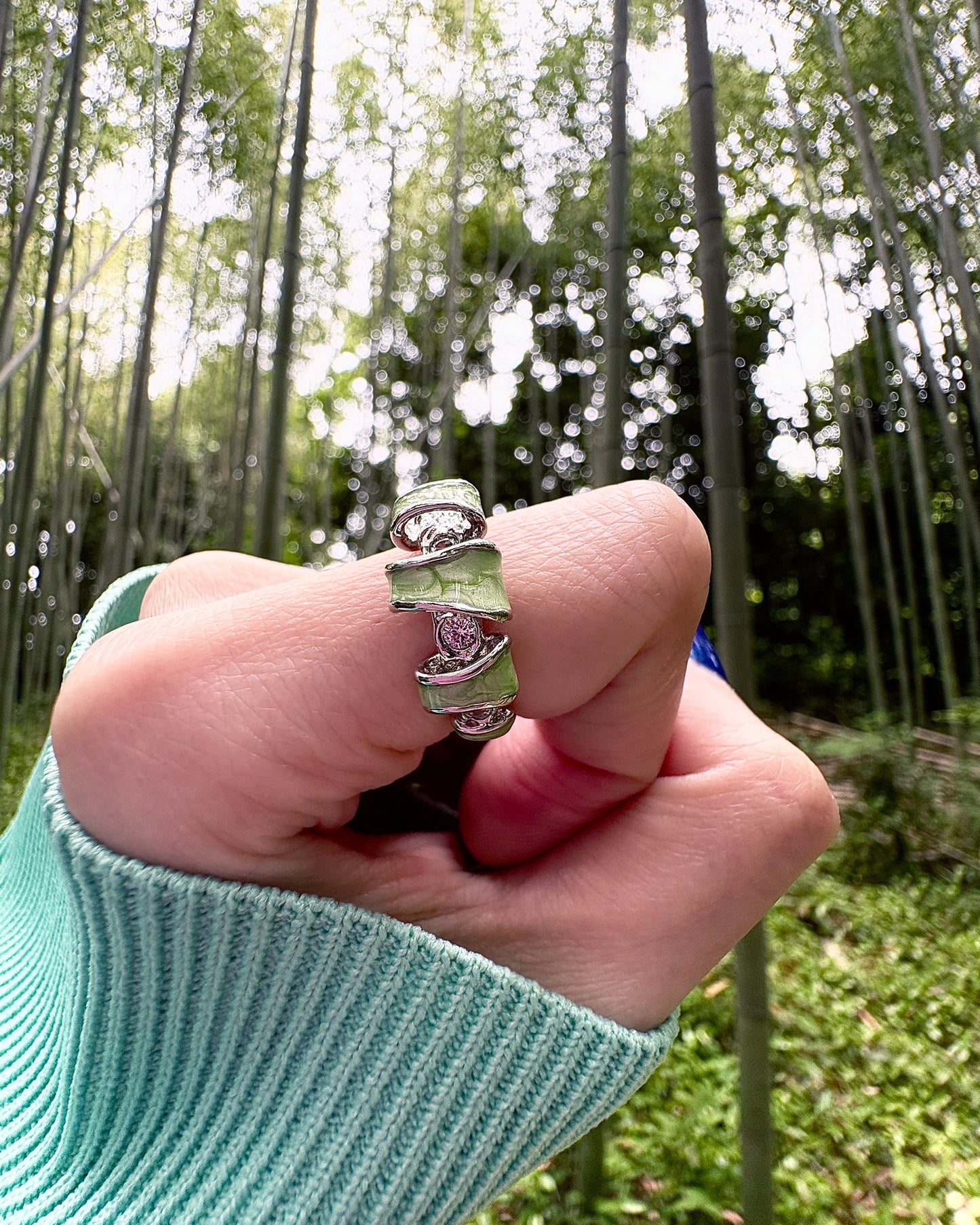 Lucid Helix Coil in Green Swirls