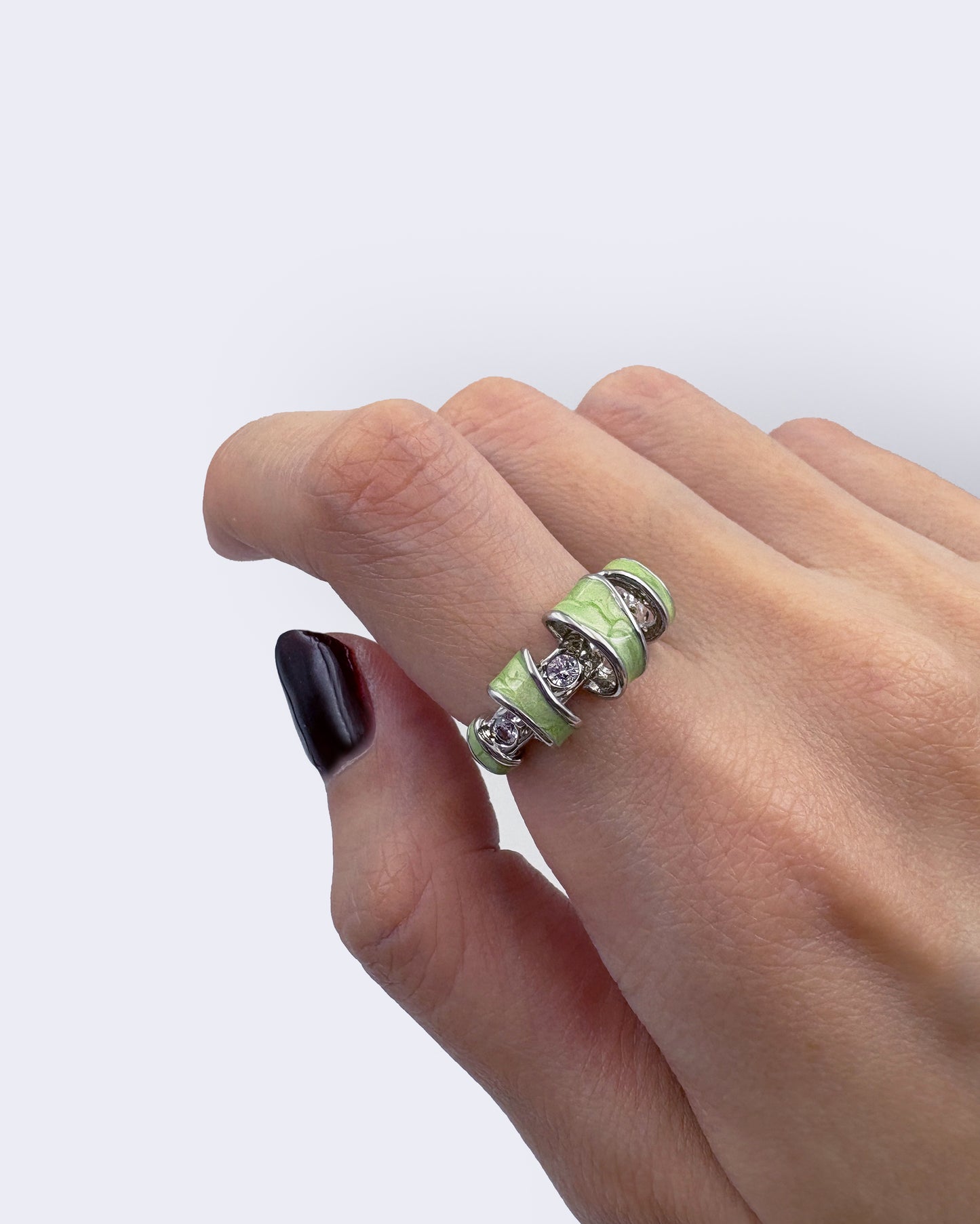 Lucid Helix Coil in Green Swirls